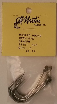 open eye siwash hooks 4/0