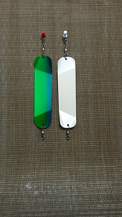 Blue-green scale front and pearl back in 6-inch $6.00 each