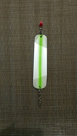 Pearl with lime green stripe available in 2,4,& 6 inch $2, $4, & $6