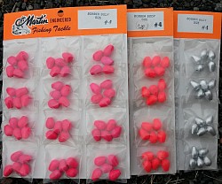 Bobber Bodies size 4 - Cerise, Fire Orange, Silver - $1.00 each